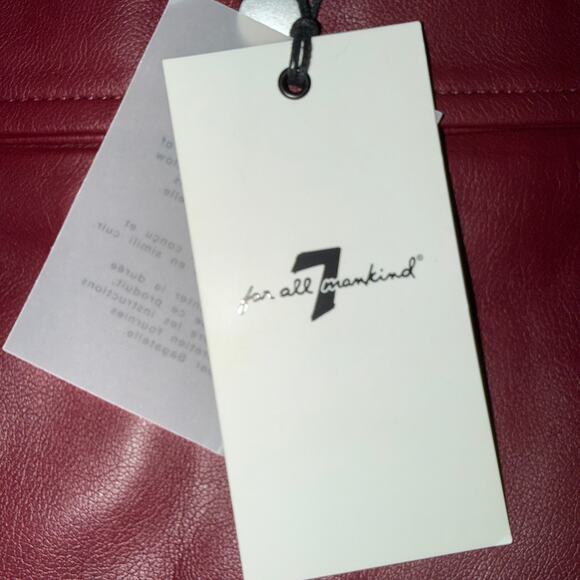 7 For All Mankind Ultra Soft Vegan Leather Motto Skirt Size S NWT - Picture 2 of 5